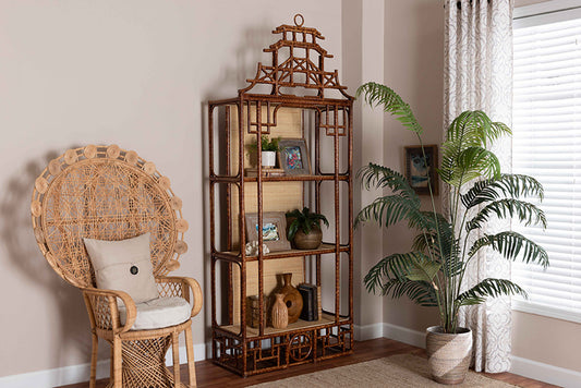 bali & pari - Tamiko Shelving Unit - Temple-Tortoise-Rattan-Shelf view 2
