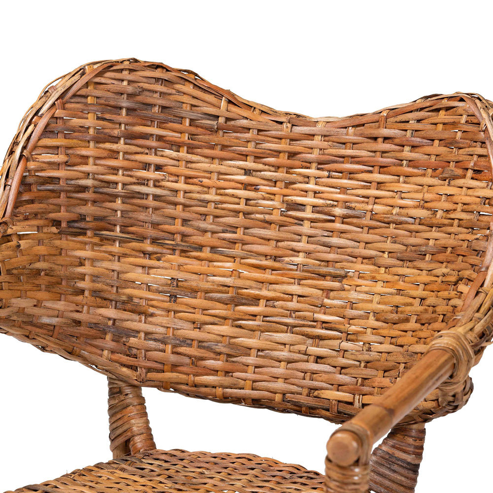 bali & pari  - Tara Set of 2 Dining Chairs in Natural Brown - Tara-Brown Rattan/Natural-DC view 4