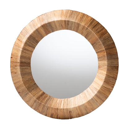 bali & pari - Tarun Mirror in Natural - Waterhyacinth-Round Conic-Mirror view 1
