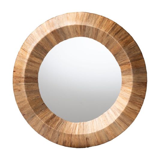 bali & pari - Tarun Mirror in Natural - Waterhyacinth-Round Conic-Mirror view 1