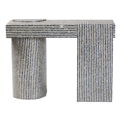 bali & pari  - Tawana Console Table in Black/White - F2502-FT08-Capiz-Console Table view 4