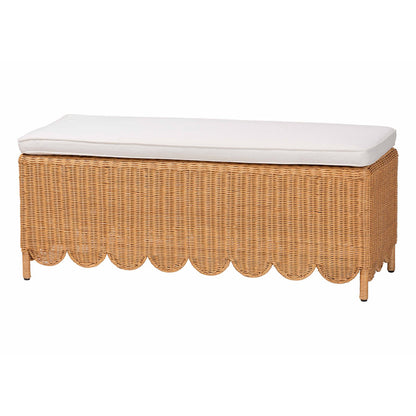 bali & pari - Teresa Bench in Light Honey - Teresa-Rectangle-Light Honey/Rattan Cushioned-Ottoman view 1