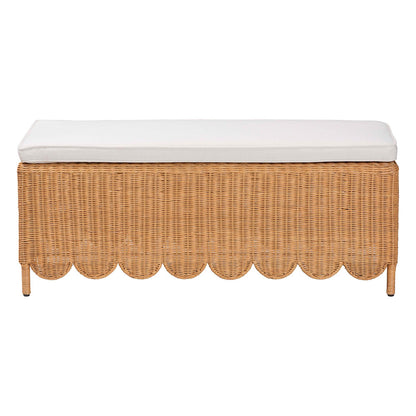 bali & pari - Teresa Bench in Light Honey - Teresa-Rectangle-Light Honey/Rattan Cushioned-Ottoman view 2