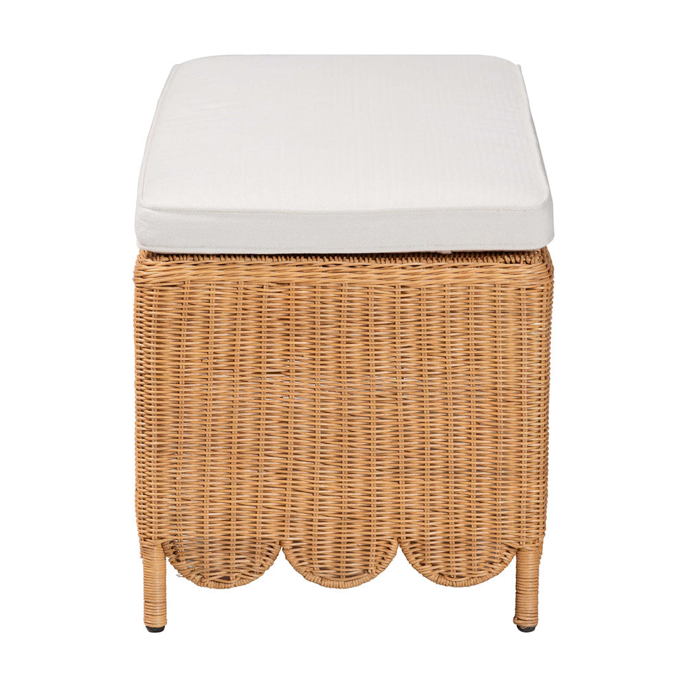bali & pari - Teresa Bench in Light Honey - Teresa-Rectangle-Light Honey/Rattan Cushioned-Ottoman view 3