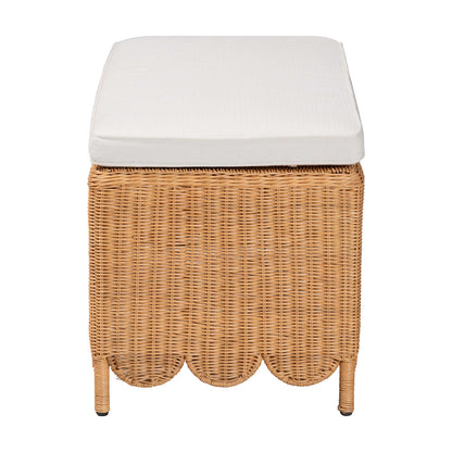 bali & pari - Teresa Bench in Light Honey - Teresa-Rectangle-Light Honey/Rattan Cushioned-Ottoman view 3