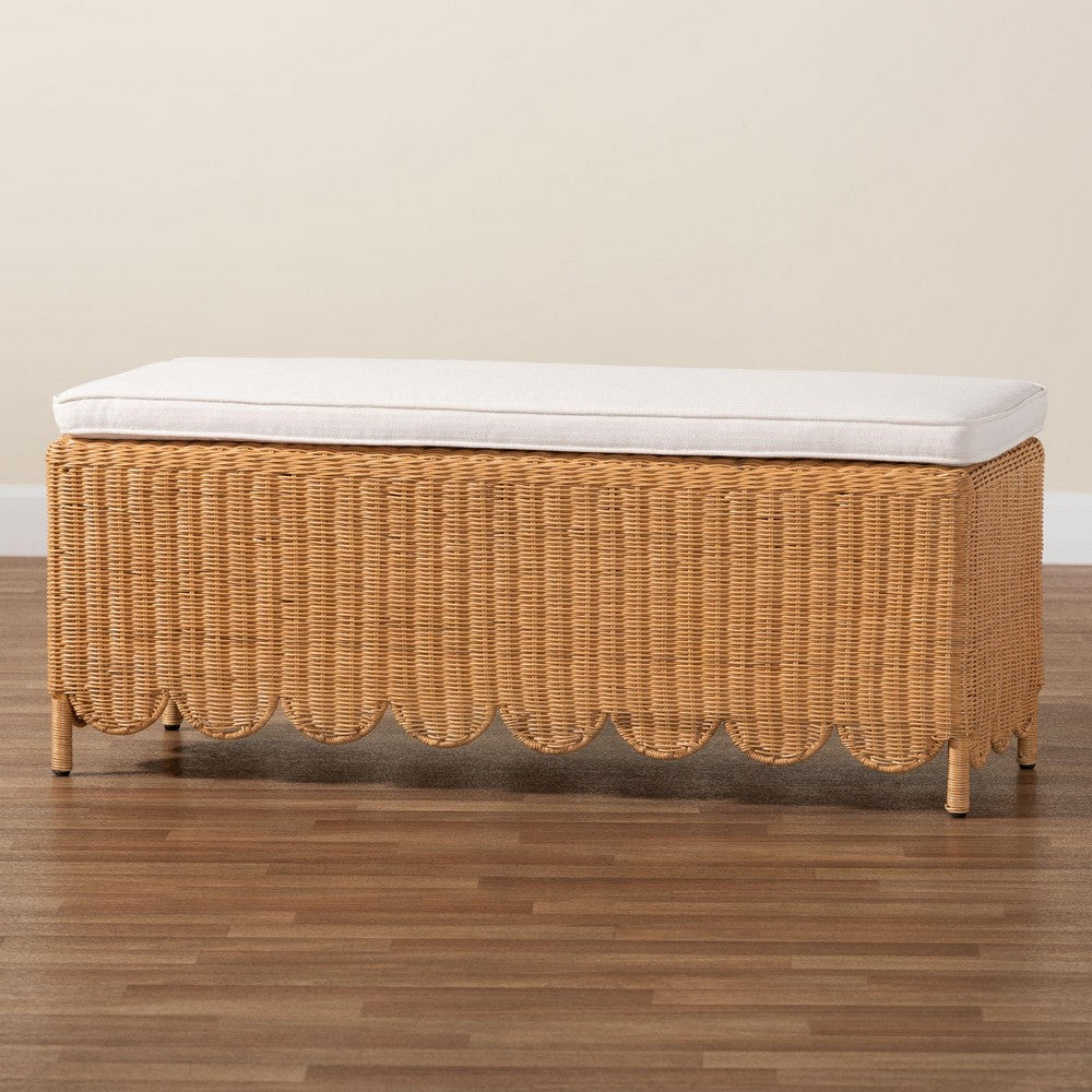 bali & pari - Teresa Bench in Light Honey - Teresa-Rectangle-Light Honey/Rattan Cushioned-Ottoman view 7