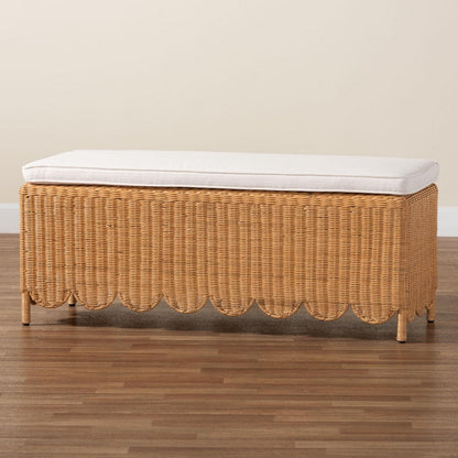 bali & pari - Teresa Bench in Light Honey - Teresa-Rectangle-Light Honey/Rattan Cushioned-Ottoman view 7