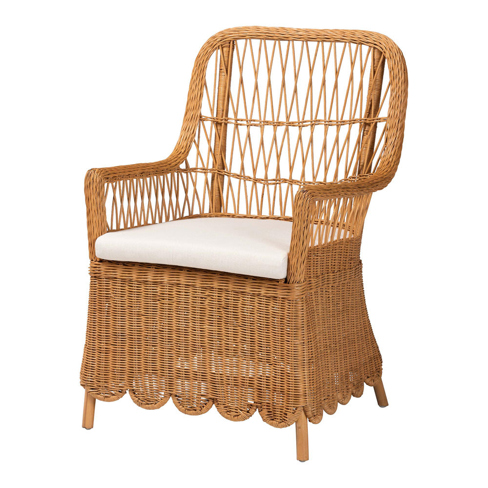 bali & pari - Teresa Chair in Light Honey - Teresa-Light Honey Rattan Cushioned-AC view 1