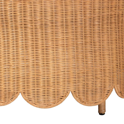 bali & pari - Teresa Ottoman in Light Honey - Teresa-Round-Light Honey/Rattan Cushioned-Ottoman view 2