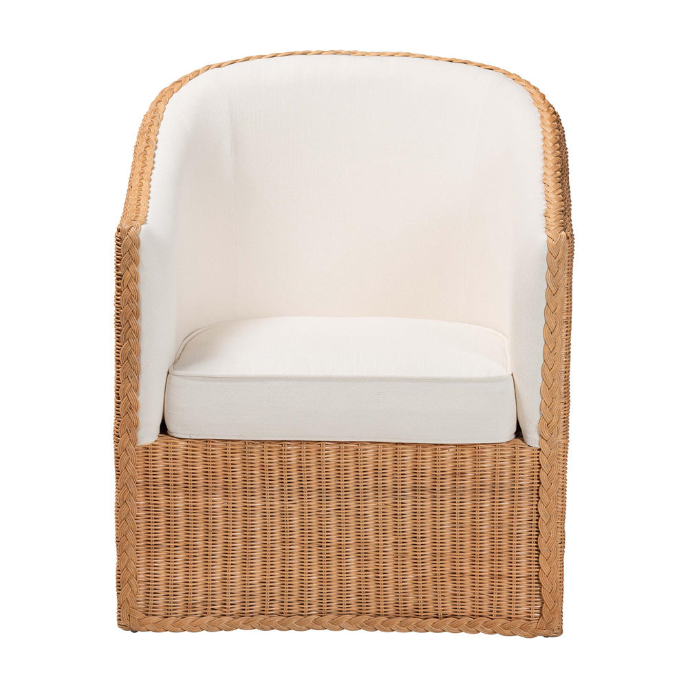 bali & pari - Tessa Arm Chair in Light Honey/White - TESSA-Wooden/Sun Bleached Rattan-CC view 2
