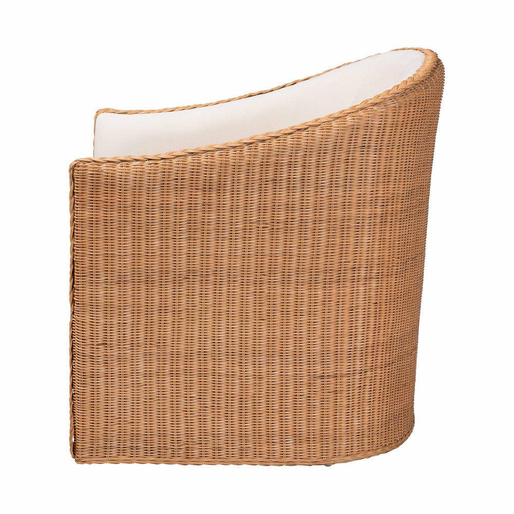 bali & pari - Tessa Arm Chair in Light Honey/White - TESSA-Wooden/Sun Bleached Rattan-CC view 3
