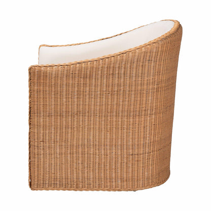 bali & pari - Tessa Arm Chair in Light Honey/White - TESSA-Wooden/Sun Bleached Rattan-CC view 3