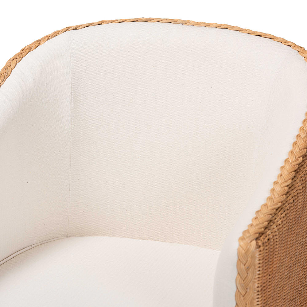 bali & pari - Tessa Arm Chair in Light Honey/White - TESSA-Wooden/Sun Bleached Rattan-CC view 5