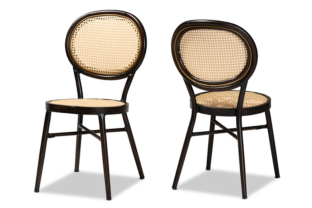bali & pari - Thalia Dining Chair Set of 2 - WA-33001-Natural/Dark Brown-DC view 1