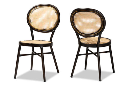 bali & pari - Thalia Dining Chair Set of 2 - WA-33001-Natural/Dark Brown-DC view 1