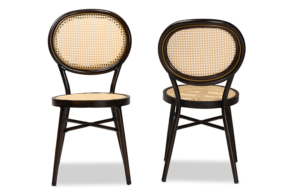 bali & pari - Thalia Dining Chair Set of 2 - WA-33001-Natural/Dark Brown-DC view 2