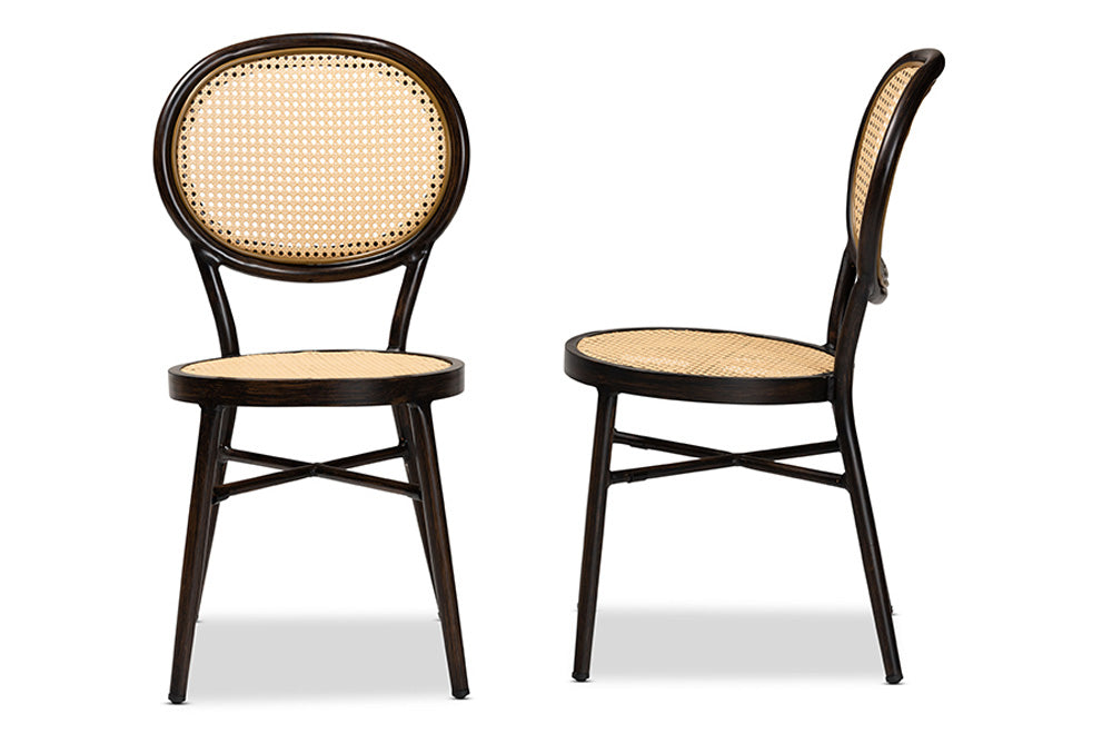 bali & pari - Thalia Dining Chair Set of 2 - WA-33001-Natural/Dark Brown-DC view 3