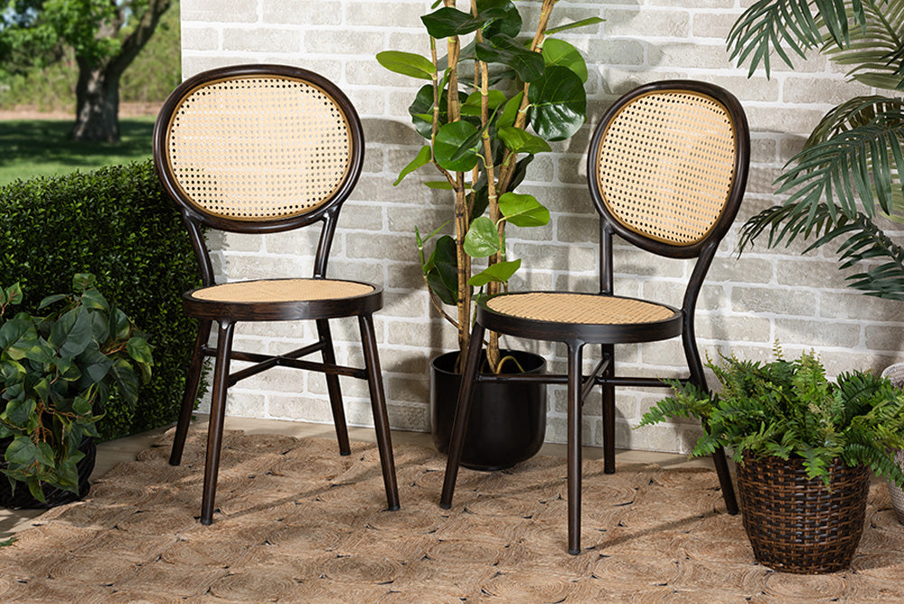 bali & pari - Thalia Dining Chair Set of 2 - WA-33001-Natural/Dark Brown-DC view 5