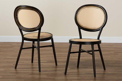 bali & pari - Thalia Dining Chair Set of 2 - WA-33001-Natural/Dark Brown-DC view 8