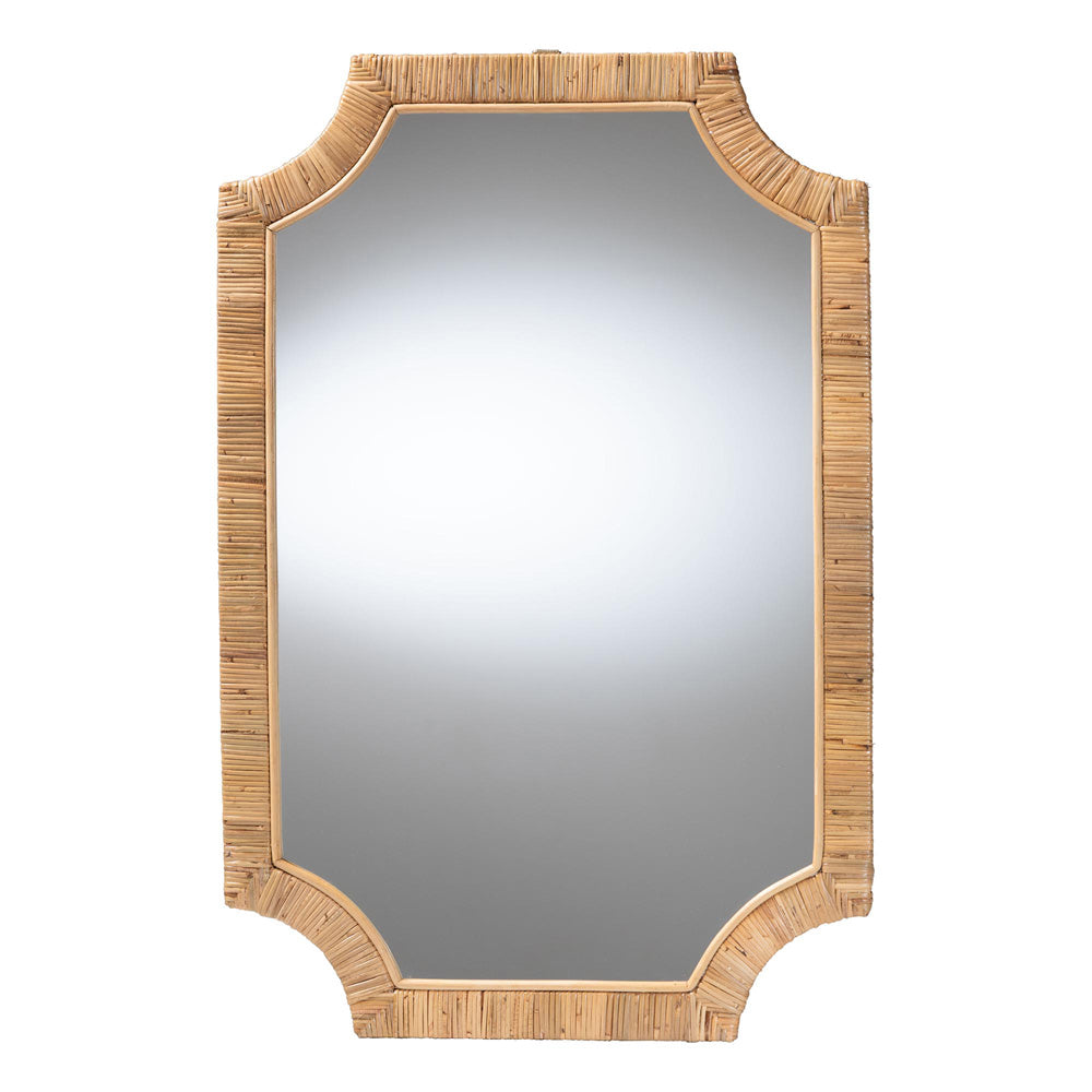 bali & pari - Thiago Mirror in Honey - WS166-Honey Rattan-Mirror view 1