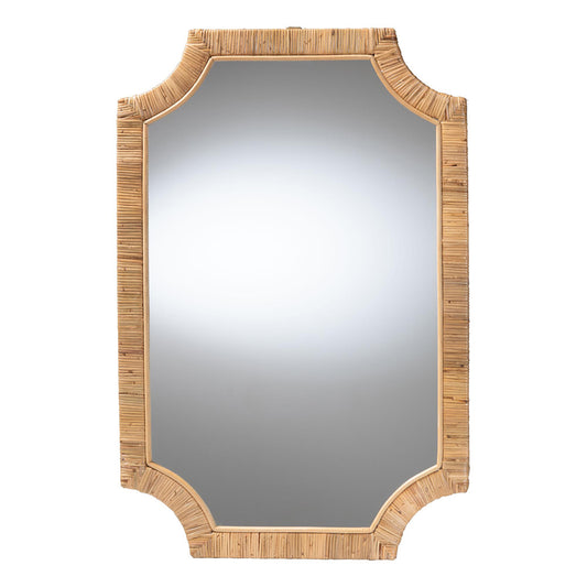 bali & pari - Thiago Mirror in Honey - WS166-Honey Rattan-Mirror view 1