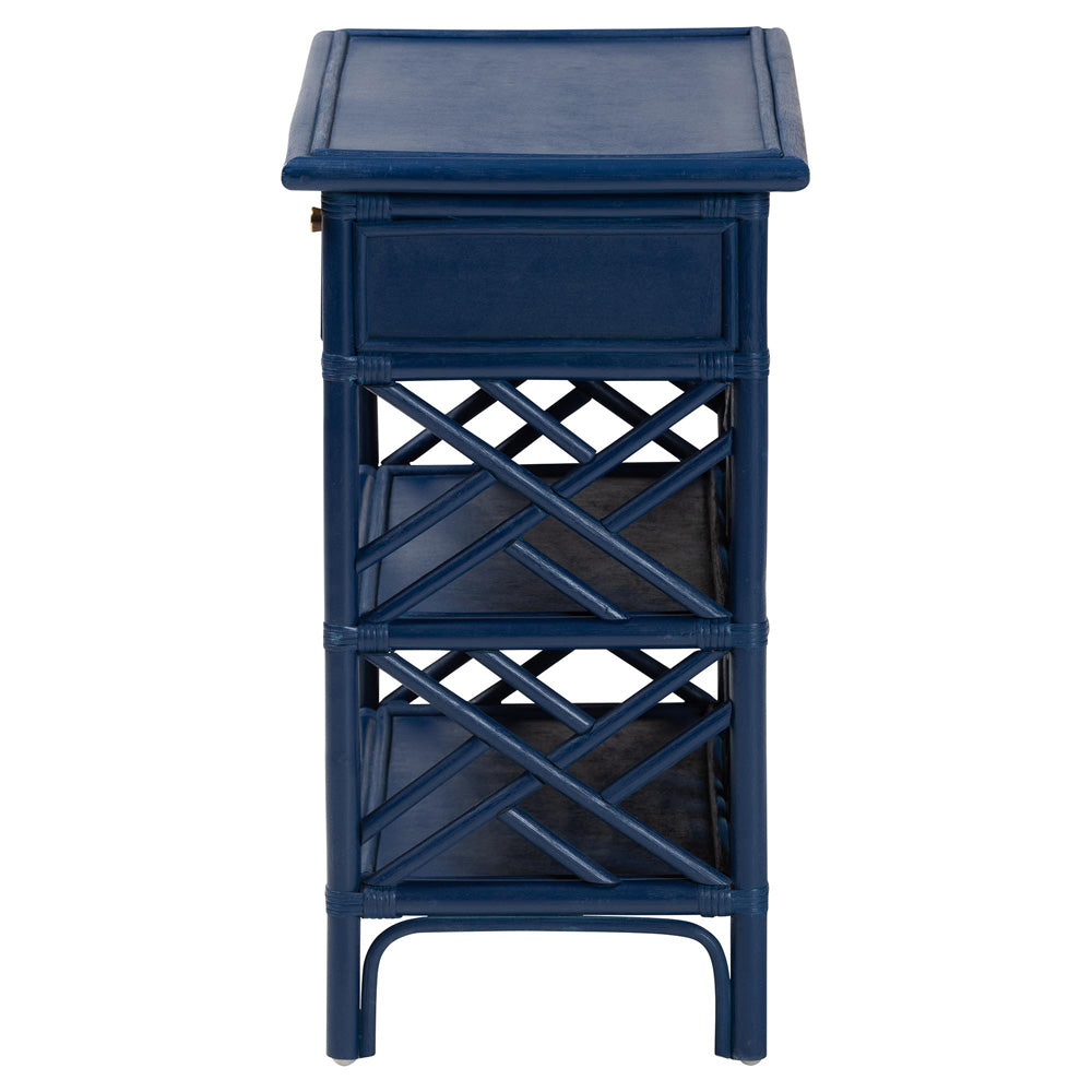 bali & pari - Tiaret Nightstand in Blue - WS117-Small Knob-Royal Blue-Rattan-NS view 4
