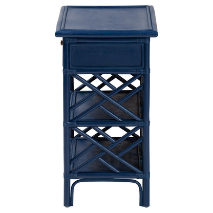 bali & pari - Tiaret Nightstand in Blue - WS117-Small Knob-Royal Blue-Rattan-NS view 4