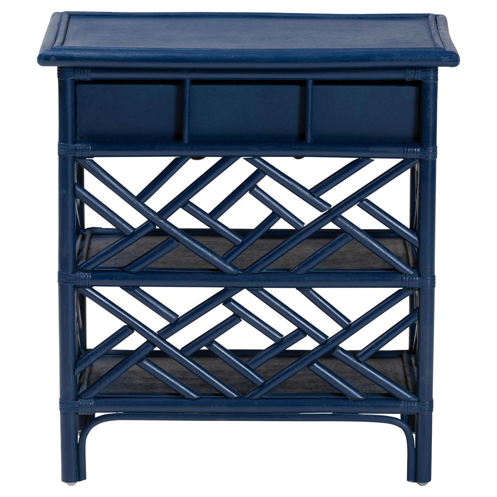 bali & pari - Tiaret Nightstand in Blue - WS117-Small Knob-Royal Blue-Rattan-NS view 5