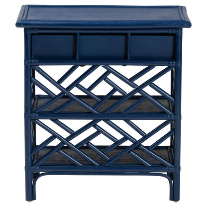 bali & pari - Tiaret Nightstand in Blue - WS117-Small Knob-Royal Blue-Rattan-NS view 5