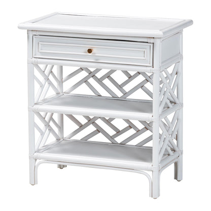 bali & pari - Tiaret Nightstand in White - WS117-Small Knob-White-Rattan-NS view 1