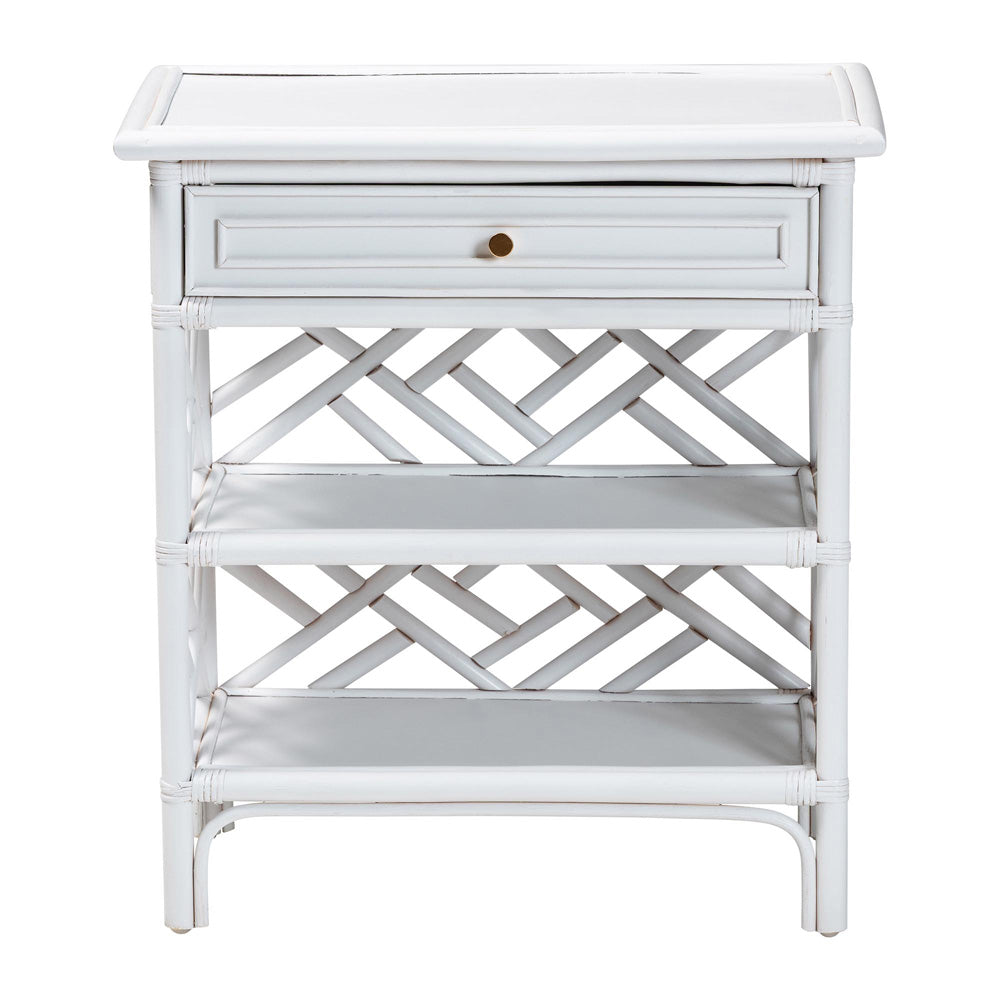 bali & pari - Tiaret Nightstand in White - WS117-Small Knob-White-Rattan-NS view 3
