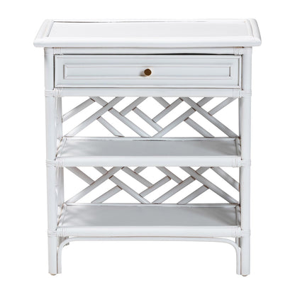 bali & pari - Tiaret Nightstand in White - WS117-Small Knob-White-Rattan-NS view 3