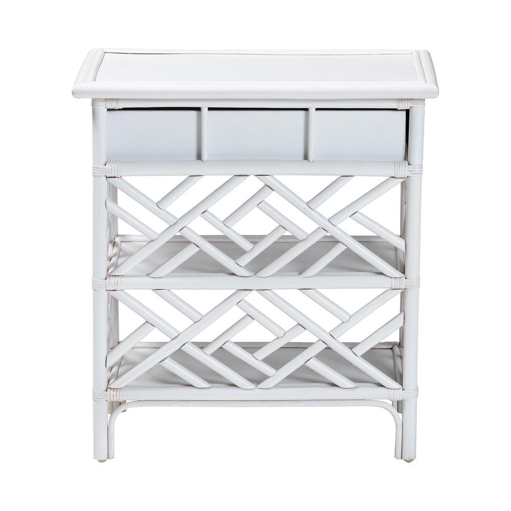 bali & pari - Tiaret Nightstand in White - WS117-Small Knob-White-Rattan-NS view 5