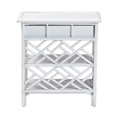 bali & pari - Tiaret Nightstand in White - WS117-Small Knob-White-Rattan-NS view 5