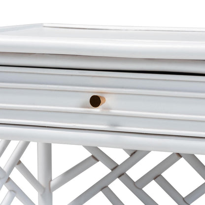bali & pari - Tiaret Nightstand in White - WS117-Small Knob-White-Rattan-NS view 6