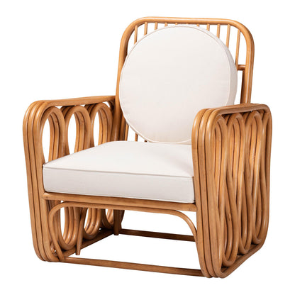 bali & pari - Tiramisu Arm Chair in Light Honey/White - Tiramisu-Light Honey Rattan-AC view 1