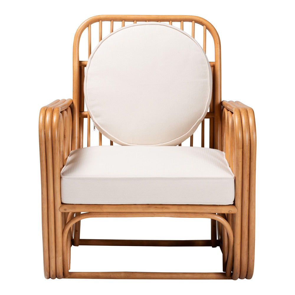 bali & pari - Tiramisu Arm Chair in Light Honey/White - Tiramisu-Light Honey Rattan-AC view 2