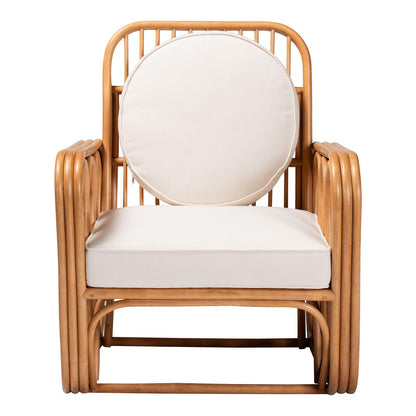 bali & pari - Tiramisu Arm Chair in Light Honey/White - Tiramisu-Light Honey Rattan-AC view 2