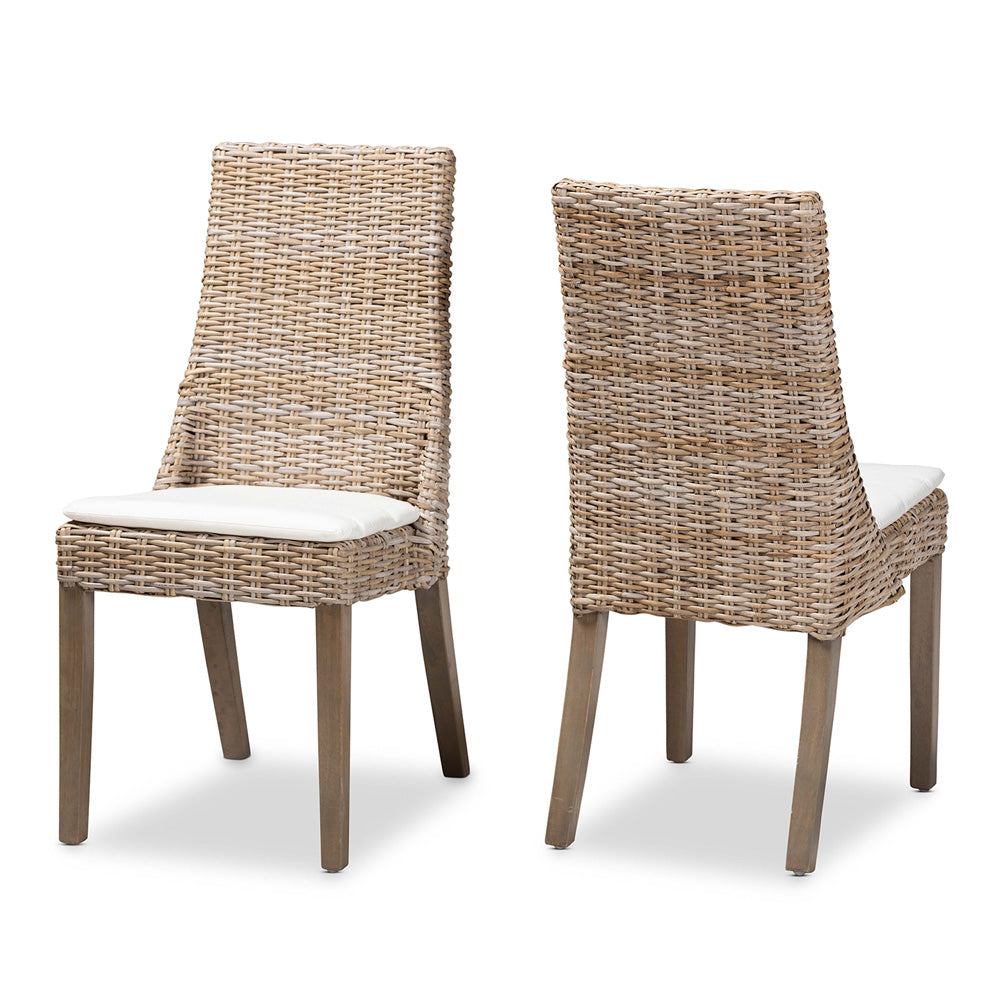 bali & pari - Toby Set of 2 Dining Chairs in White/Greywashed/Brown - Toby-Grey Natural-DC view 1