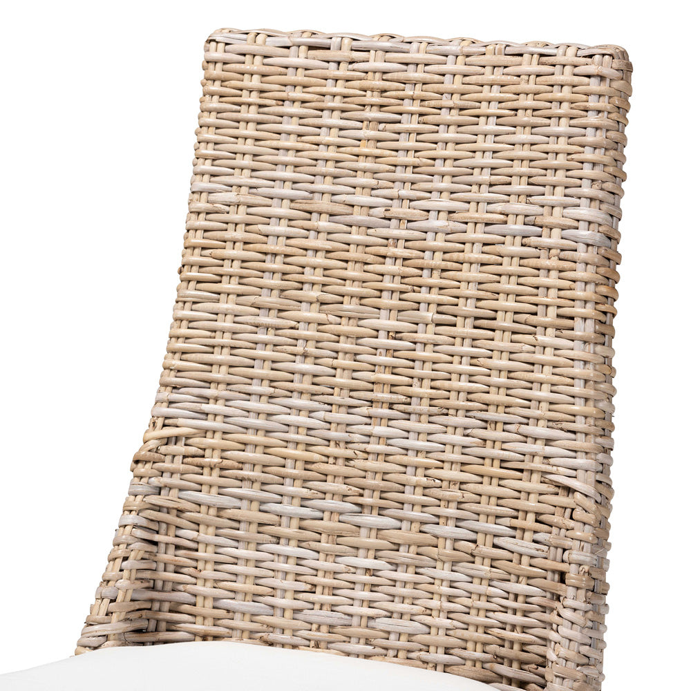bali & pari - Toby Set of 2 Dining Chairs in White/Greywashed/Brown - Toby-Grey Natural-DC view 4