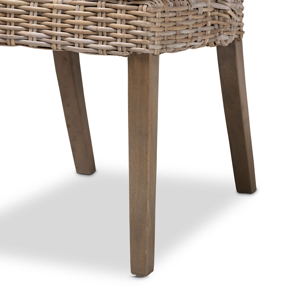 bali & pari - Toby Set of 2 Dining Chairs in White/Greywashed/Brown - Toby-Grey Natural-DC view 5