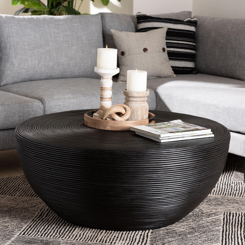 bali & pari - Tokyo Coffee Table in Black - Tokyo-Black Rattan-Coffee Table view 6