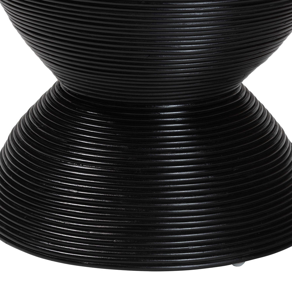 bali & pari - Tokyo End Table in Black - Tokyo-Black Rattan-Side Table view 3