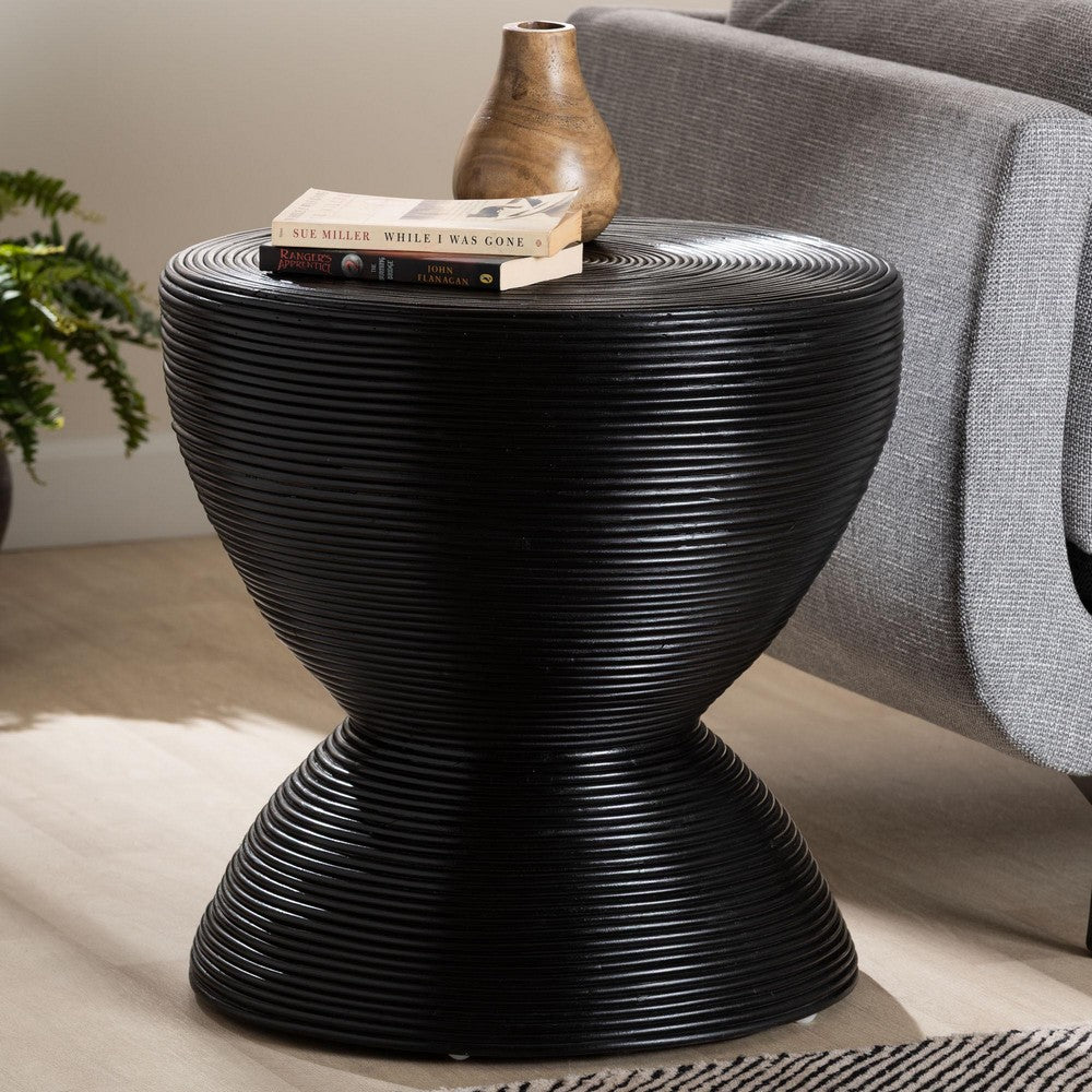 bali & pari - Tokyo End Table in Black - Tokyo-Black Rattan-Side Table view 6