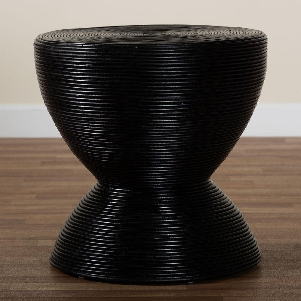 bali & pari - Tokyo End Table in Black - Tokyo-Black Rattan-Side Table view 7