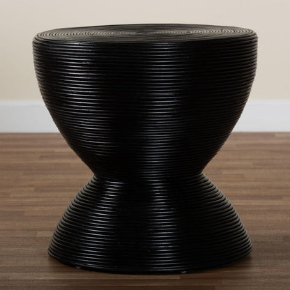 bali & pari - Tokyo End Table in Black - Tokyo-Black Rattan-Side Table view 7