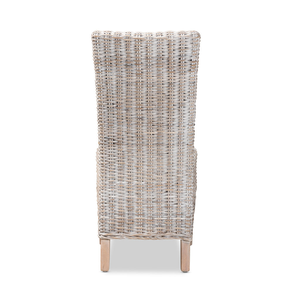 bali & pari - Trianna Dining Chair in White/Natural Brown - Florence Highback-White Washed-DC view 4