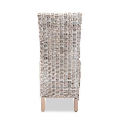 bali & pari - Trianna Dining Chair in White/Natural Brown - Florence Highback-White Washed-DC view 4