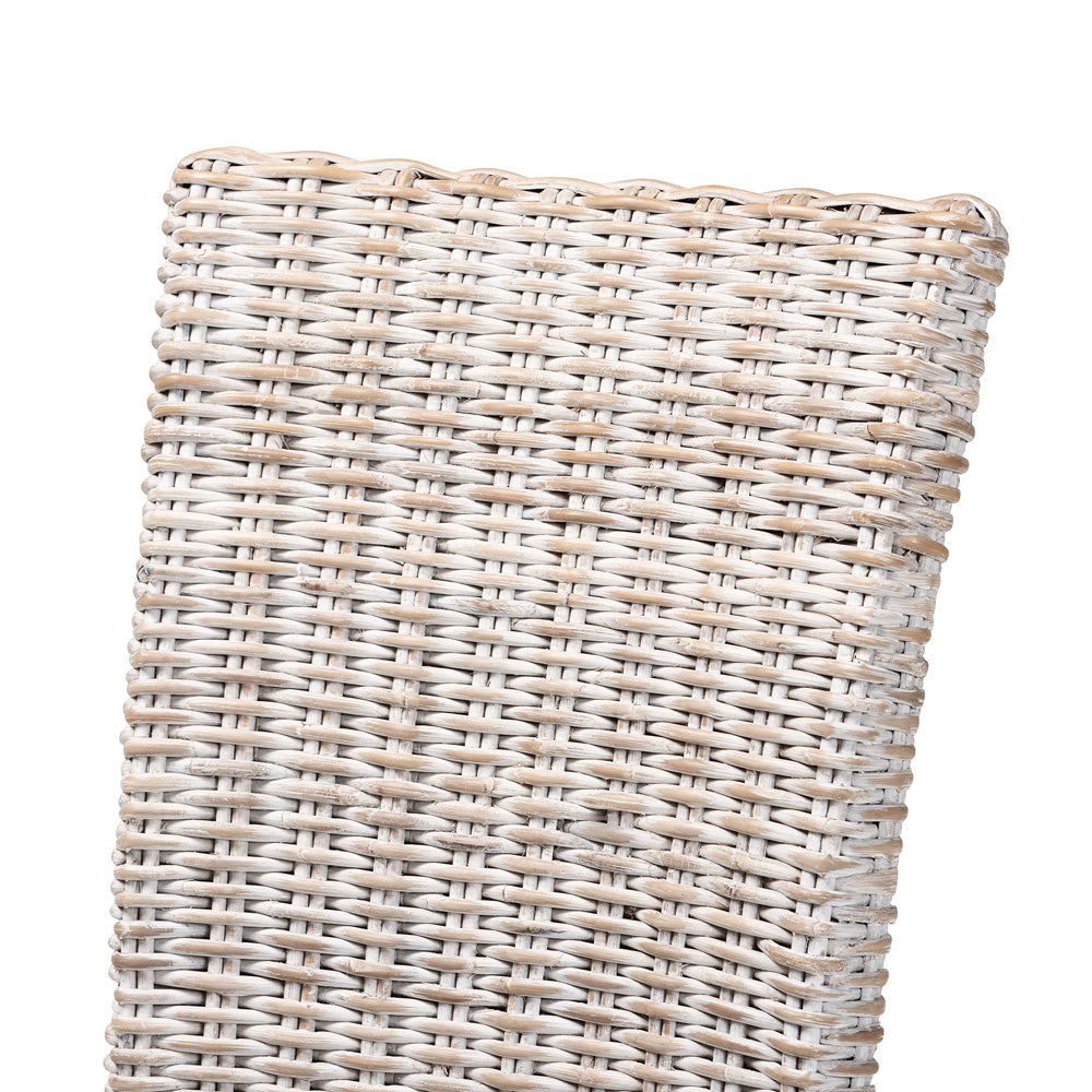 bali & pari - Trianna Dining Chair in White/Natural Brown - Florence Highback-White Washed-DC view 5