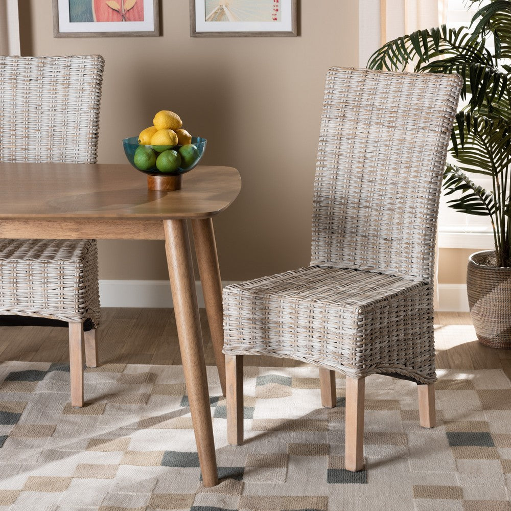 bali & pari - Trianna Dining Chair in White/Natural Brown - Florence Highback-White Washed-DC view 8